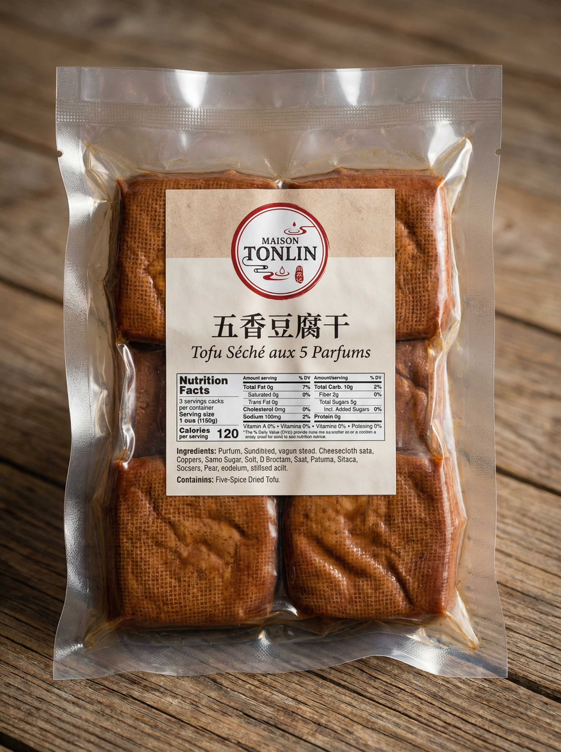 五香豆腐干（Tofu parfumé aux cinq épices）